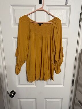 Signature Studio Mustard Peasant Tunic Top